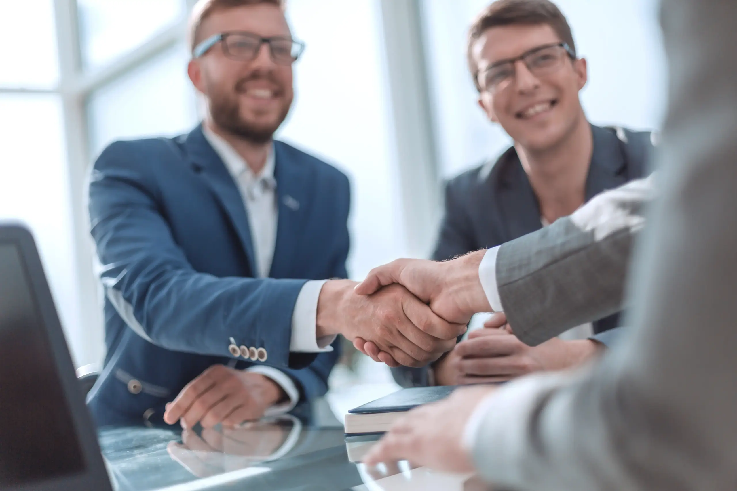 Business meeting handshake