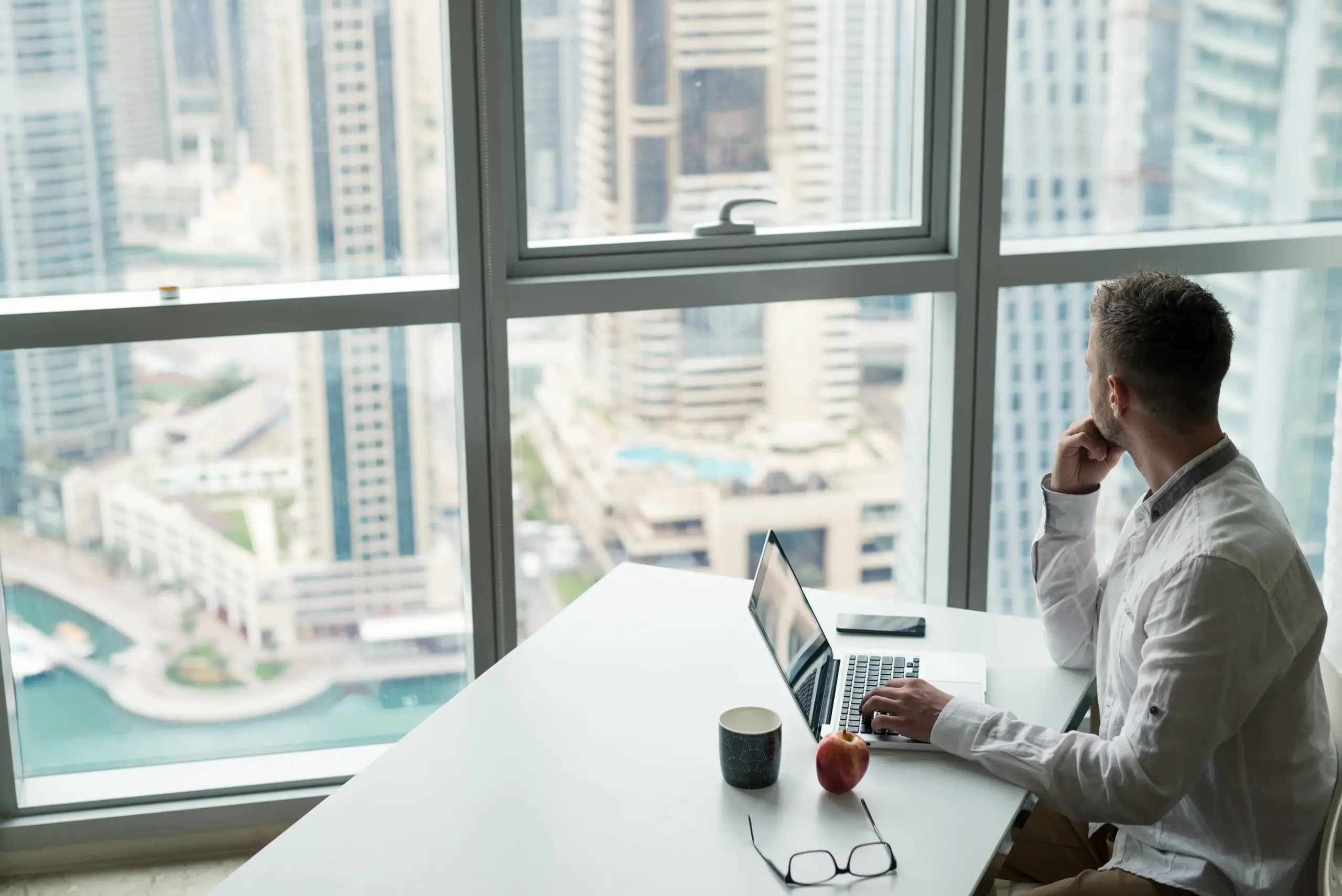 Businessman working in Dubai