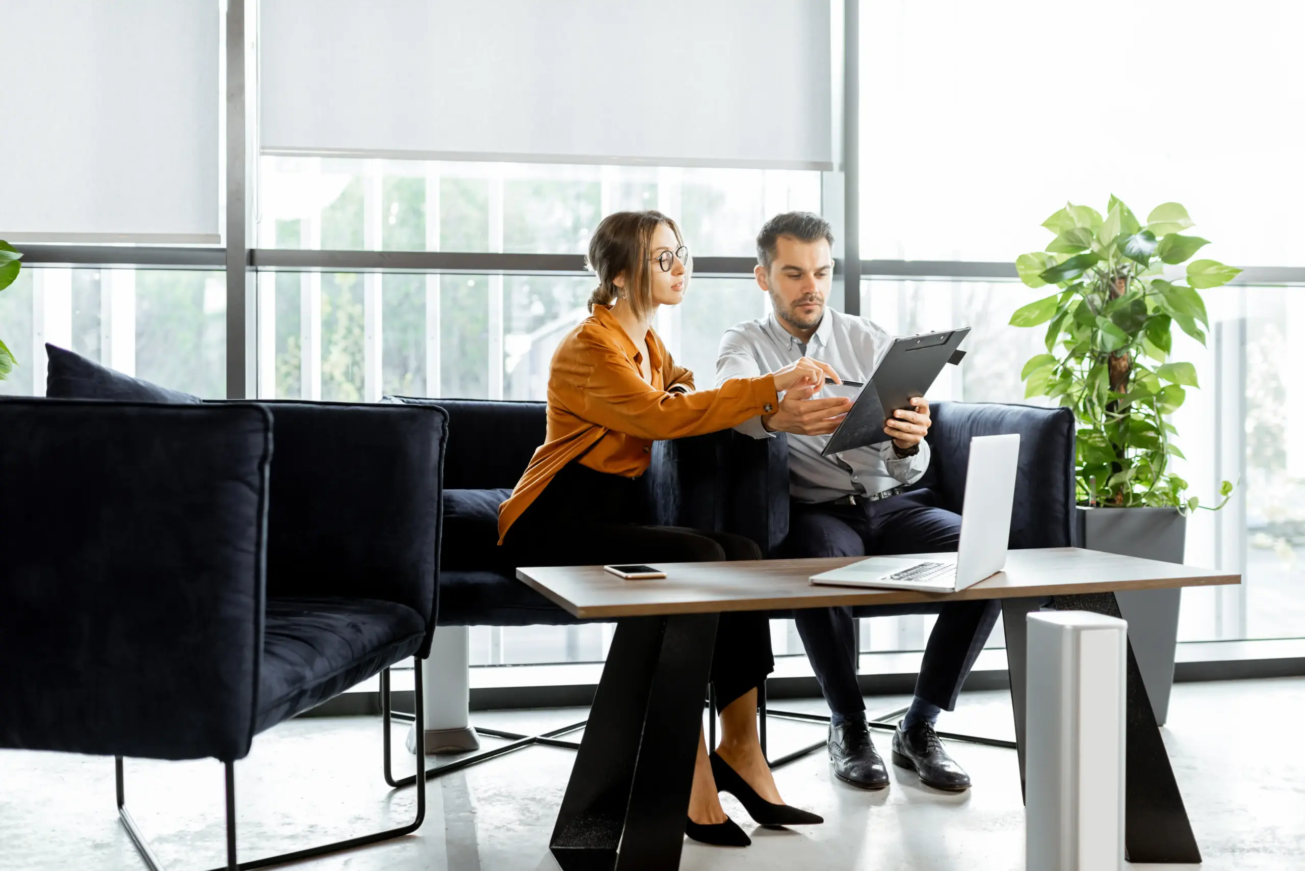 Colleagues in the office on tablet