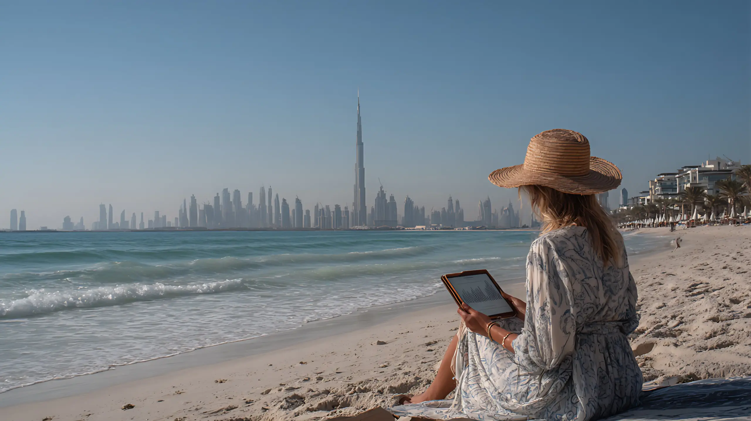 Dubai tourist on the beach