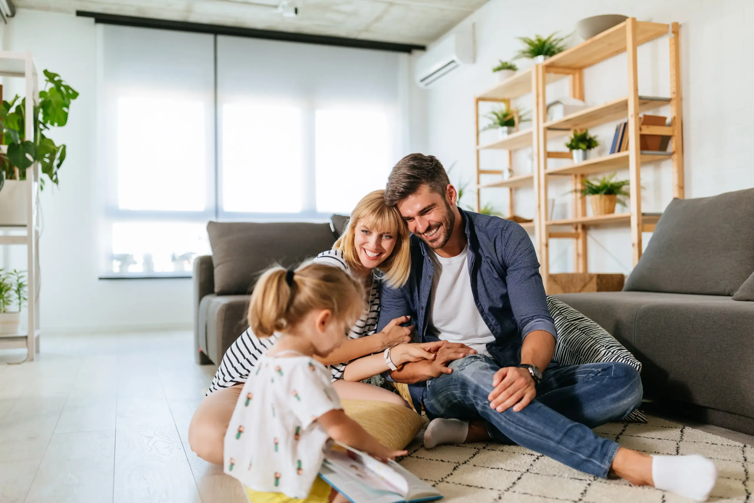 Family relaxing at home